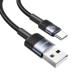 USAMS Kabelis USB į USB-C 3A 1.2mFast Charging steel/tarnish SJ718USBSG01 (US-SJ718)