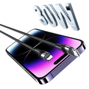 USAMS USB-C į Lightning kabelis 30W 1.2m juodos spalvos SJ729USBSG01 (US-SJ729) (tube) - Image 4