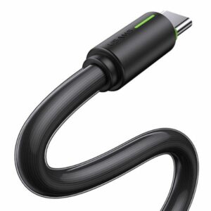 USAMS Kabelis USB-C 3A YU Series 1mUSB-C/USB-C juodos spalvos SJ732USB01 (US-SJ732 ) - Image 3