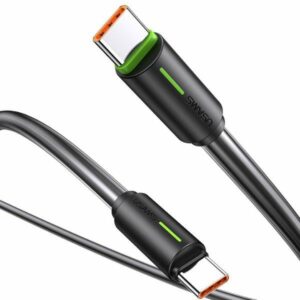 USAMS Kabelis USB-C/USB-C 1m SJ73460W juodos spalvos YU Series SJ734USB01 (US-SJ734)