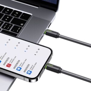 USAMS USB-C/Lightning Kabelis 1m SJ73530W juodos spalvos YU Series SJ735USB01 (US-SJ735) - Image 2