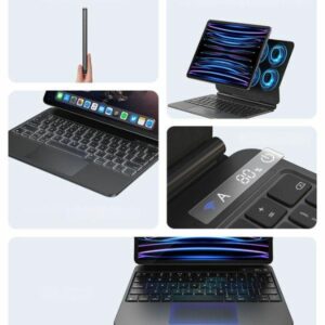 USAMS Protective Dėklas su klaviatūra Apple iPadPro 12.9" juodos spalvos Miaoke Series IPP12MG01 (US-BH876) - Image 9