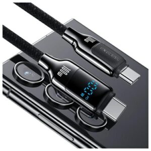 USAMS USB-C į USB-C Kabelis 100W 1.2m Digital Display Zinc Alloy Fast Charging Data Kabelis HX Seri - Image 2