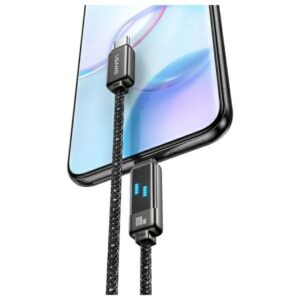 USAMS USB-C į USB-C Kabelis 100W 1.2m Zinc Alloy Fast Charging Data Kabelis Meteor Series SJ744USB0