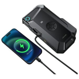 USAMS Jumpstarter Powerbank 8000mAh + built-in flashlight juodos spalvos ZB287 - Image 2