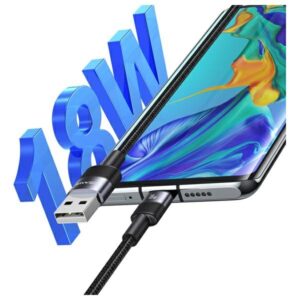 USAMS USB-A į USB-C Kabelis 3A 1.2m Aluminum Alloy Data Kabelis SY Series SJ718USB01 (US-SJ718) - Image 3