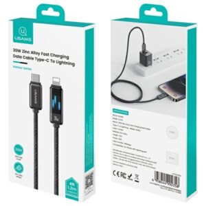 USAMS USB-C į Lightning Kabelis 30W 1.2m Zinc Alloy Fast Charging Data Kabelis Meteor Series SJ743USB0 - Image 5