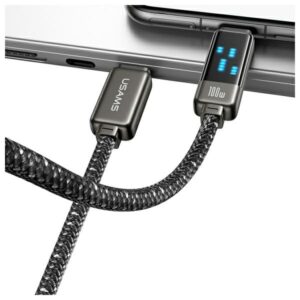 USAMS USB-C į USB-C Kabelis 100W 1.2m Zinc Alloy Fast Charging Data Kabelis Meteor Series SJ744USB0 - Image 3