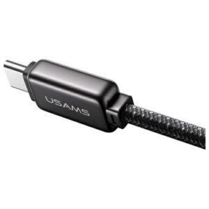USAMS USB-C į USB-C Kabelis 100W 1.2m Zinc Alloy Fast Charging Data Kabelis Meteor Series SJ744USB0