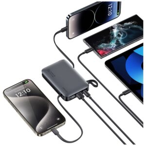 Powerbank USAMS XR Series CD228 10000mAh 20W + USB-C/Lightning cable juodos spalvos - Image 8