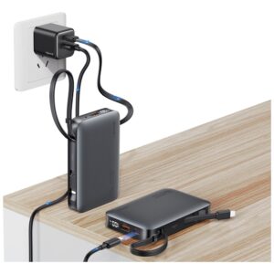 Powerbank USAMS XR Series CD228 10000mAh 20W + USB-C/Lightning cable juodos spalvos - Image 9