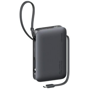 Powerbank USAMS XR Series CD228 10000mAh 20W + USB-C/Lightning cable juodos spalvos - Image 1