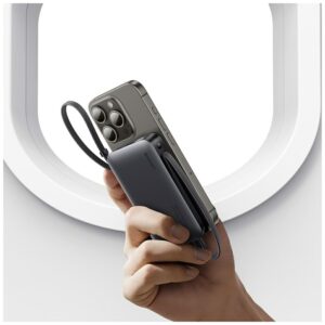 Powerbank USAMS XR Series CD228 10000mAh 20W + USB-C/Lightning cable juodos spalvos - Image 10