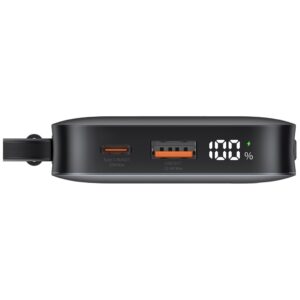 Powerbank USAMS XR Series CD228 10000mAh 20W + USB-C/Lightning cable juodos spalvos - Image 2