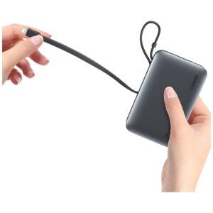 Powerbank USAMS XR Series CD228 10000mAh 20W + USB-C/Lightning cable juodos spalvos - Image 4