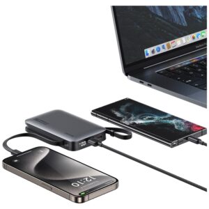 Powerbank USAMS XR Series CD228 10000mAh 20W + USB-C/Lightning cable juodos spalvos - Image 7