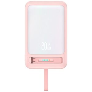 Powerbank USAMS XM Series CD219 10000mAh Magnetic Wireless rožinės spalvos - Image 1