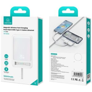 Powerbank USAMS XM Series CD219 10000mAh Magnetic Wireless rožinės spalvos - Image 7