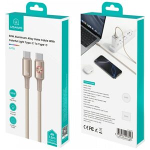 USAMS Huan Series SJ752 60W USB-C į USB-C kabelis 1.2 m titanium - Image 3