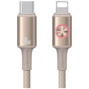 USAMS Huan Series SJ753 30W USB-C į Lightning kabelis 1.2 m titanium - Image 1