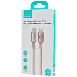 USAMS Huan Series SJ753 30W USB-C į Lightning kabelis 1.2 m titanium - Image 3