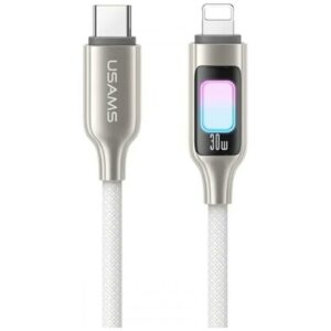 USAMS TC Series SJ749 30W USB-C į Lightning kabelis 1.2 m titanium - Image 1