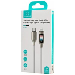 USAMS TC Series SJ749 30W USB-C į Lightning kabelis 1.2 m titanium - Image 4