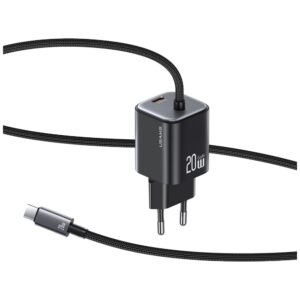 USAMS JC Series CC261 20W GaN Mini Fast Charger 2xUSB-C juodos spalvos - Image 2
