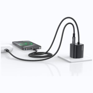 USAMS JC Series CC261 20W GaN Mini Fast Charger 2xUSB-C juodos spalvos - Image 8