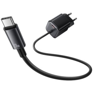 USAMS JC Series CC261 20W GaN Mini Fast Charger 2xUSB-C baltos spalvos - Image 5