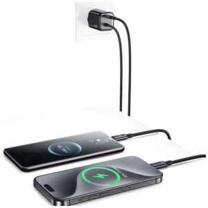 USAMS JC Series CC264 30W GaN Mini Fast Charger 2xUSB-C juodos spalvos - Image 7