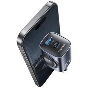 Laidinis įkroviklis USAMS CC293 T67 20W iWatch 1xUSB-C 1xUSB-A tarnish - Image 5