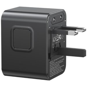 kelioninis įkroviklis Adapter USAMS CC308 2xUSB-C 17W 4in1 US/AU/EU/UK juodos spalvos - Image 4