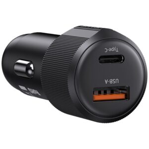 Automobilinis įkroviklis USAMS YT Series CC283 60W 1xUSB-A 1xUSB-C black - Image 3