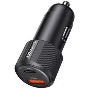 Automobilinis įkroviklis USAMS YT Series CC283 60W 1xUSB-A 1xUSB-C black - Image 6