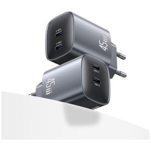 Laidinis įkroviklis USAMS CC305 T66 45W GaN 2xUSB-C tarnish - Image 3