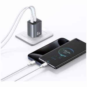 Laidinis įkroviklis USAMS CC305 T66 45W GaN 2xUSB-C tarnish - Image 4