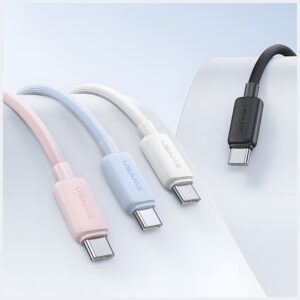 Kabelis USAMS KY Series US-SJ691 60W USB-C į USB-C 1m baltos spalvos - Image 6