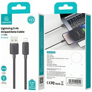 Kabelis USAMS KY Series US-SJ689 2.4A USB-A į Lightning 1m juodos spalvos - Image 8