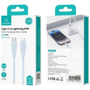 Kabelis USAMS Green Series SJ717 30W USB-C į Lightning 1m white - Image 10