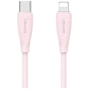 Kabelis USAMS Green Series SJ717 30W USB-C į Lightning 1m pink - Image 1