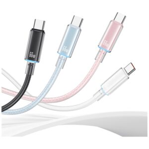 Kabelis USAMS Cloud Series US-SJ658 6A USB-A į USB-C 1.2m juodos spalvos - Image 3