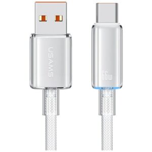 Kabelis USAMS Cloud Series US-SJ658 6A USB-A į USB-C 1.2m baltos spalvos - Image 1