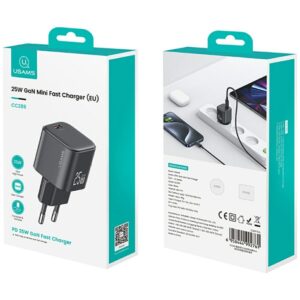 Charger USAMS JC Series CC289 25W GaN Mini Fast Charger USB-C juodos spalvos - Image 10