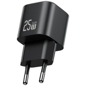 Charger USAMS JC Series CC289 25W GaN Mini Fast Charger USB-C juodos spalvos - Image 1