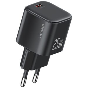 Charger USAMS JC Series CC289 25W GaN Mini Fast Charger USB-C juodos spalvos - Image 2
