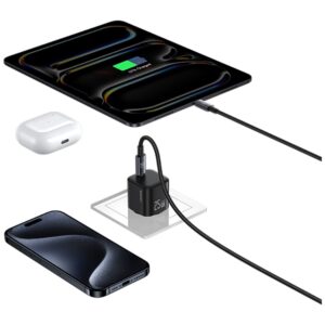 Charger USAMS JC Series CC289 25W GaN Mini Fast Charger USB-C juodos spalvos - Image 8