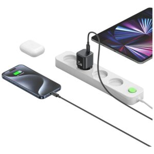 Charger USAMS JC Series CC289 25W GaN Mini Fast Charger USB-C juodos spalvos - Image 9