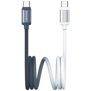 Kabelis USAMS Bicolor Series SJ756 PD 60W USB-C/USB-C 1.2m juodos spalvos and baltos spalvos - Image 1
