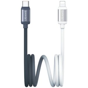 Kabelis USAMS Bicolor Series SJ757 PD 30W USB-C/Lightning 1.2m juodos spalvos and white - Image 1